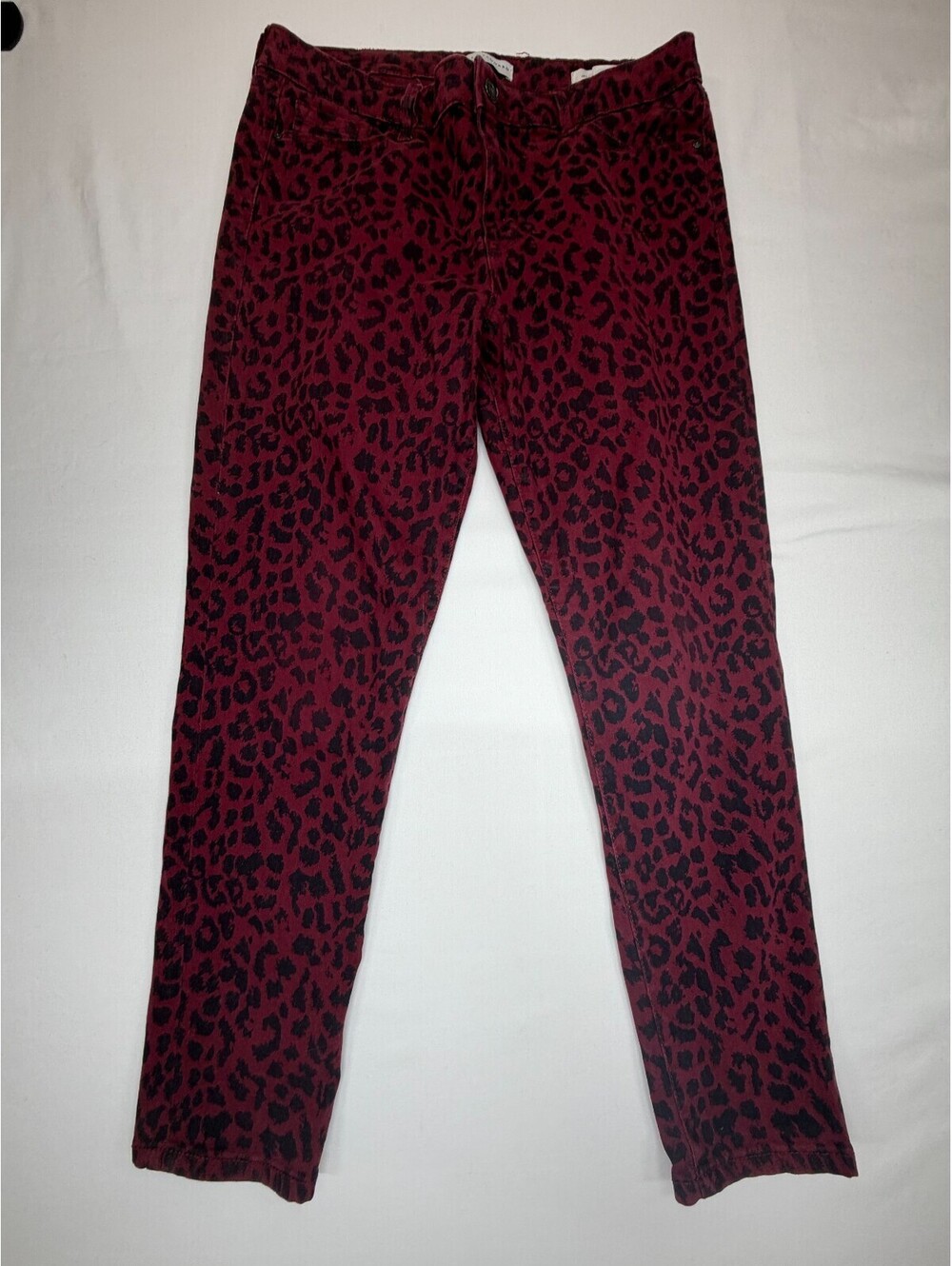 Social Standard By Sanctuary Women's Jeans Ankle Skinny Animal Print Size 10 Red